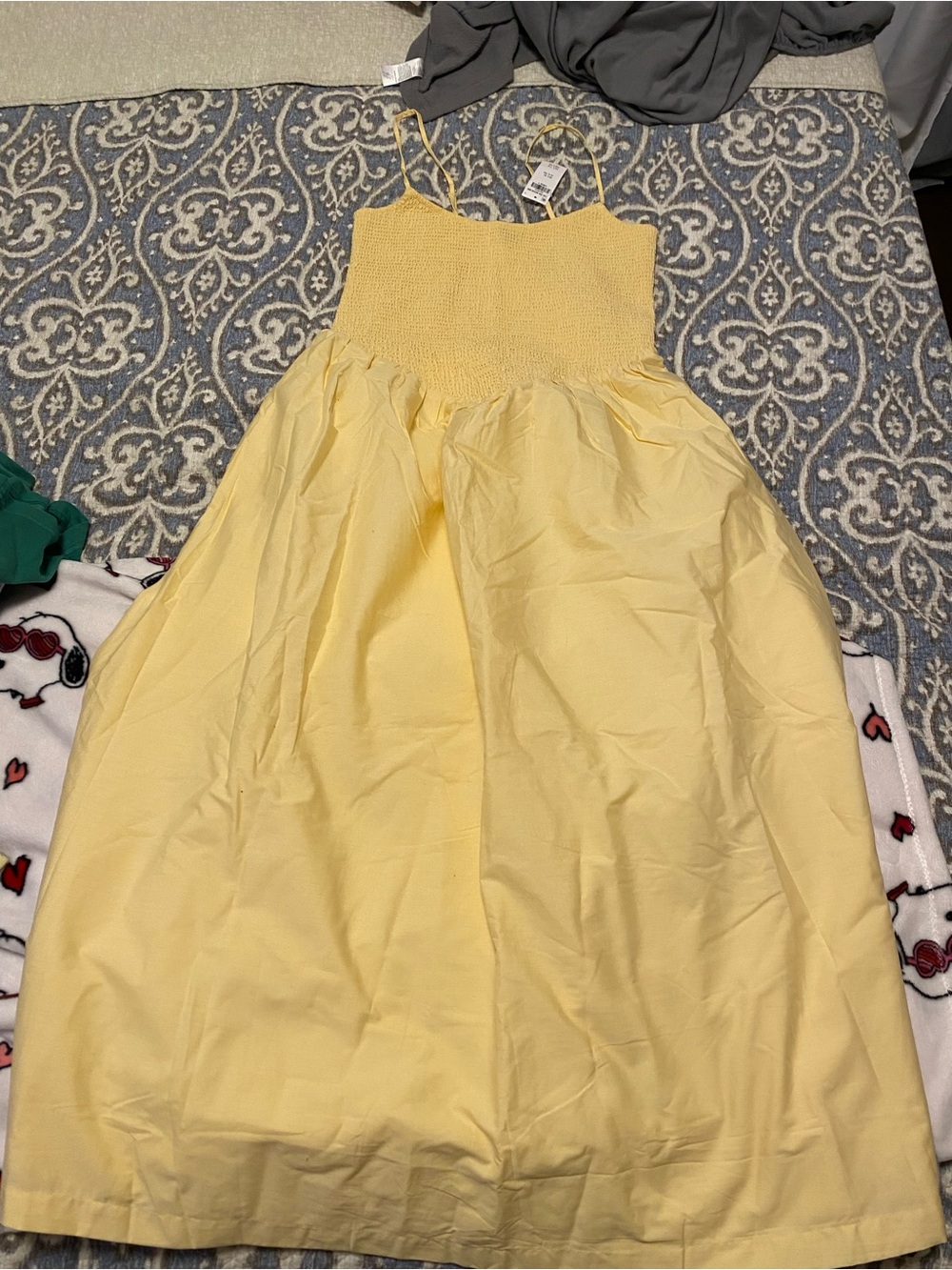 Abercrombie & Fitch Yellow Smocked Maxi Dress